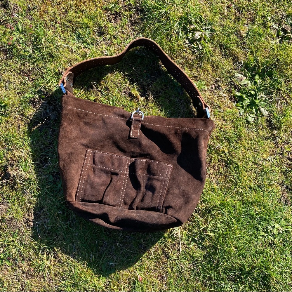 Tylie Malibu Rocker Brown Suede Rhinestone Shoulder Bag - Picture 2 of 9
